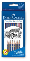Ołówki Gold Faber 1222 6 szt. +Gumka+Temperówka Opakowanie Kartonowe Faber-Castell